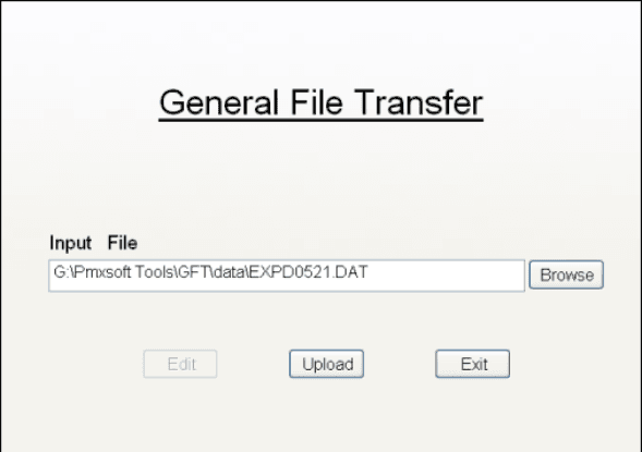 GFT File Load Screen