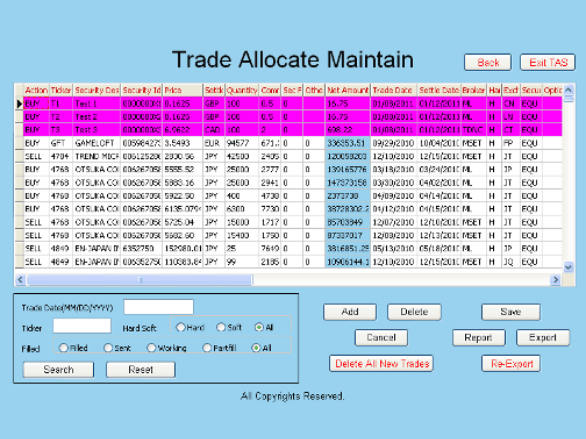 TAS Trade Management